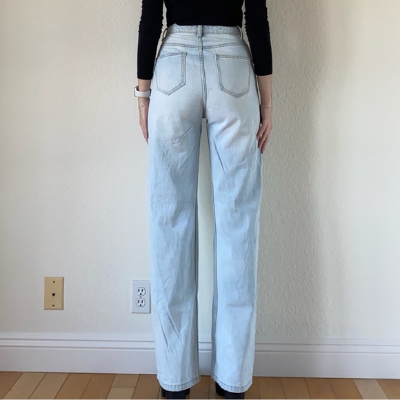 Grey Lab Light Wash High Rise Wide Leg Jeans 27 - Picture 5 of 7